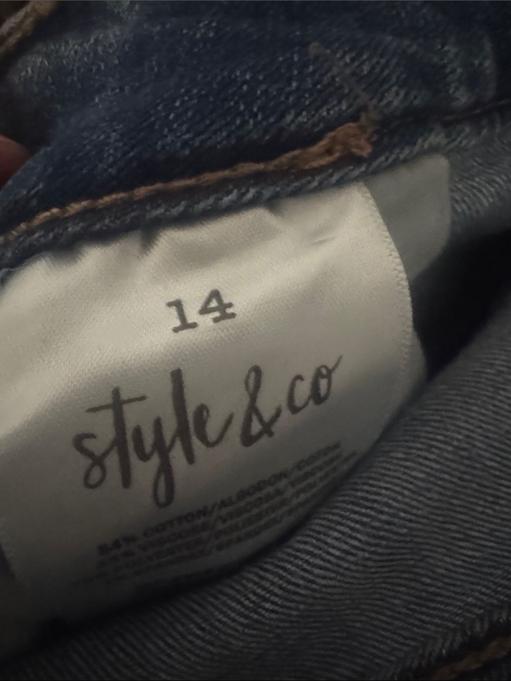 Style & Co. Medium Blue Boyfriend Jeans with Red Floral Embroidery - Picture 2 of 5